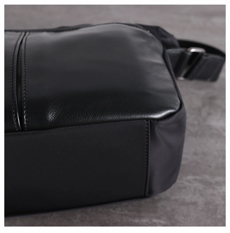 Womens Nylon Leather Small Shoulder Purse Womens Black Nylon Crossbody Purse Nylon Work Shoulder Purse for Ladies