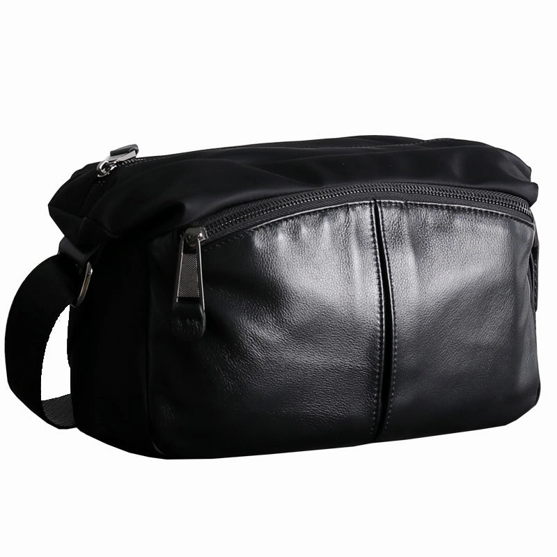 Womens Nylon Leather Small Shoulder Purse Womens Black Nylon Crossbody Purse Nylon Work Shoulder Purse for Ladies