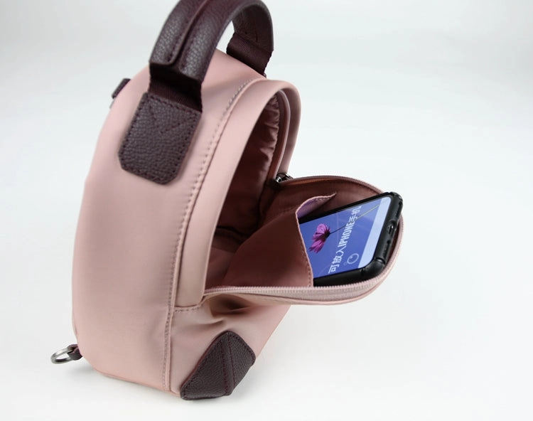 Womens Nylon Small Backpack Purse Wine Convertible Crossbody Bag Nylon Backpack Shoulder Bag for Ladies