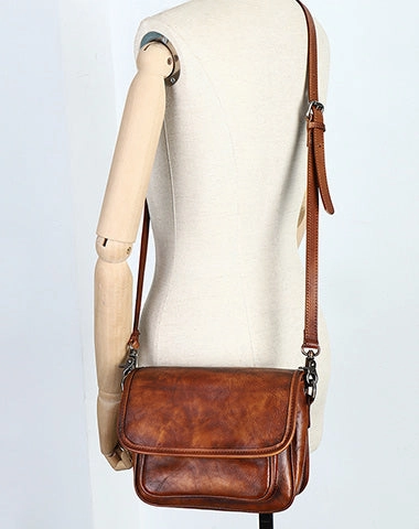 Womens Red Leather Flip Side Bag Best Shoulder Bag Small Crossbody Purse for Ladies