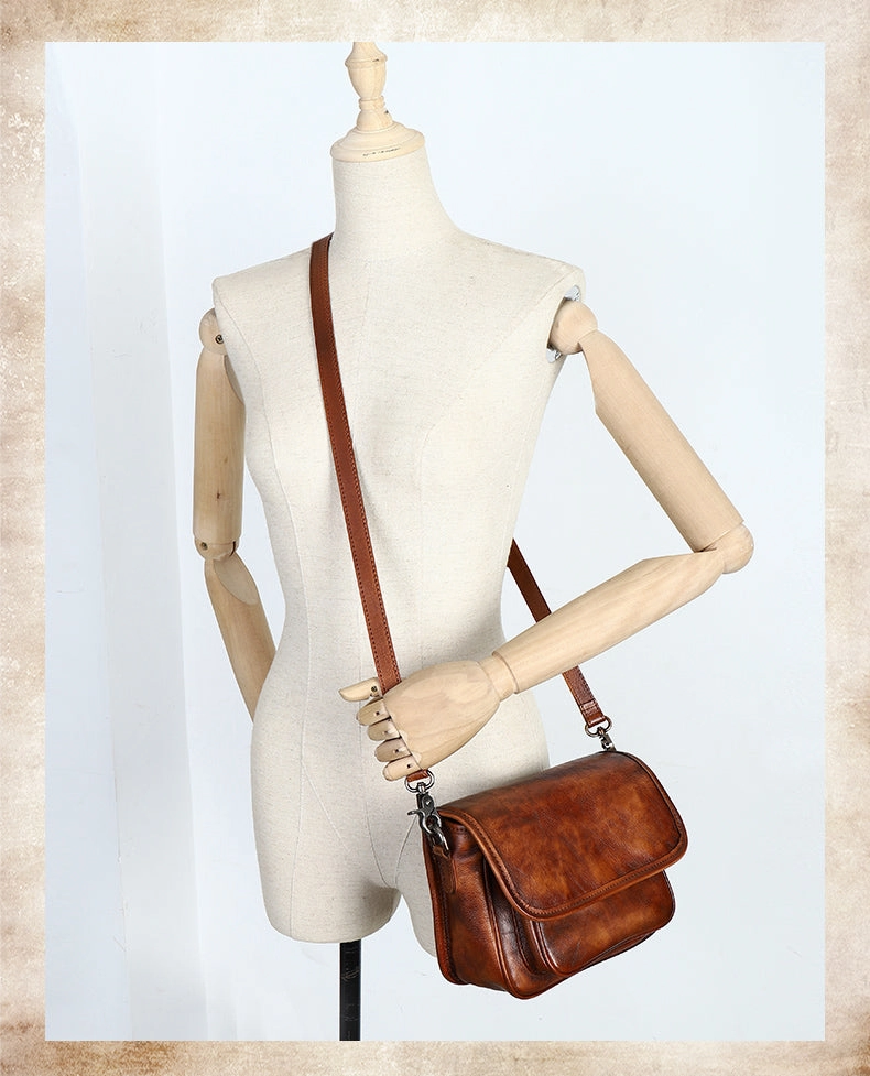 Womens Red Leather Flip Side Bag Best Shoulder Bag Small Crossbody Purse for Ladies