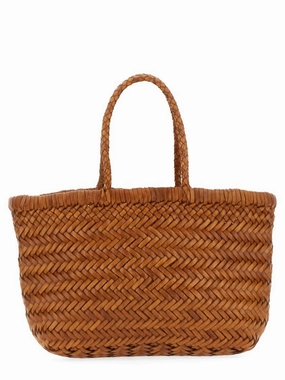 Woven Buff Leather Mini Flat Bag