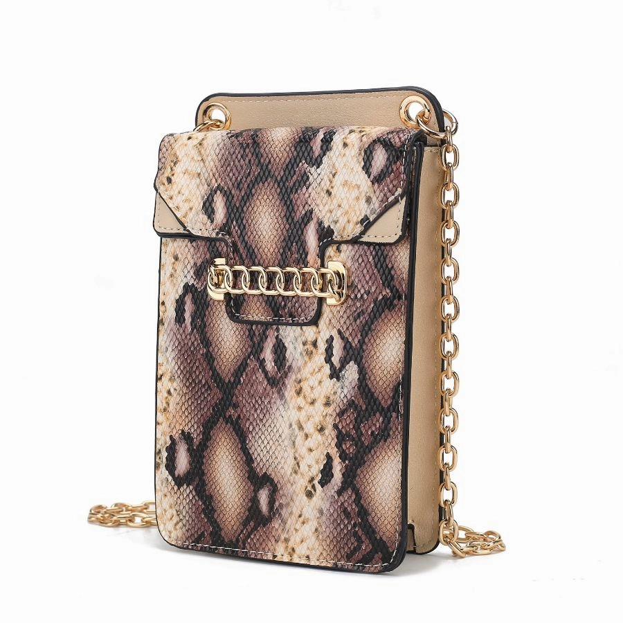 Yael Snake embossed Vegan Leather Phone Crossbody