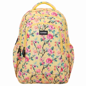 Yellow Floral Large School Backpack