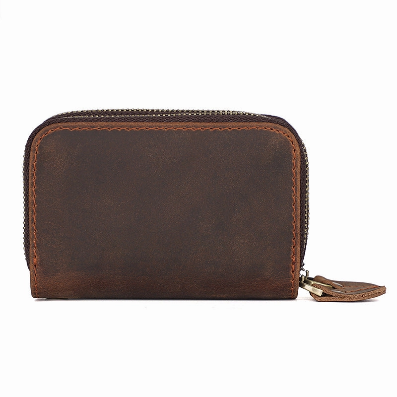 Zipper Leather Key Wallet Mens Leather Car Key Fob Wallet Leather Key Holder Wallet